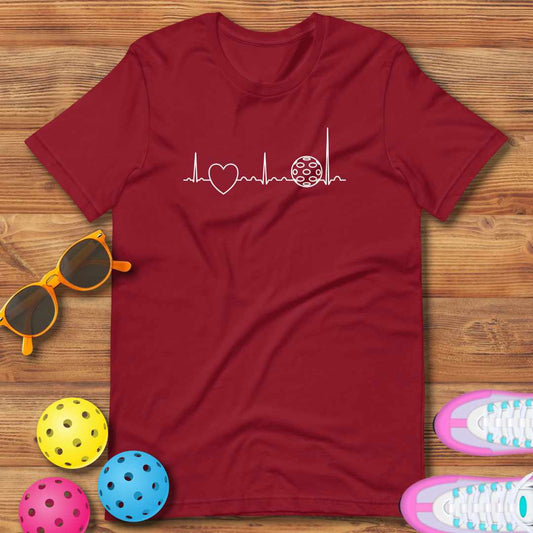 Funny Pickleball Pun: "Pickleball Love Heartbeat", Unisex T-Shirt