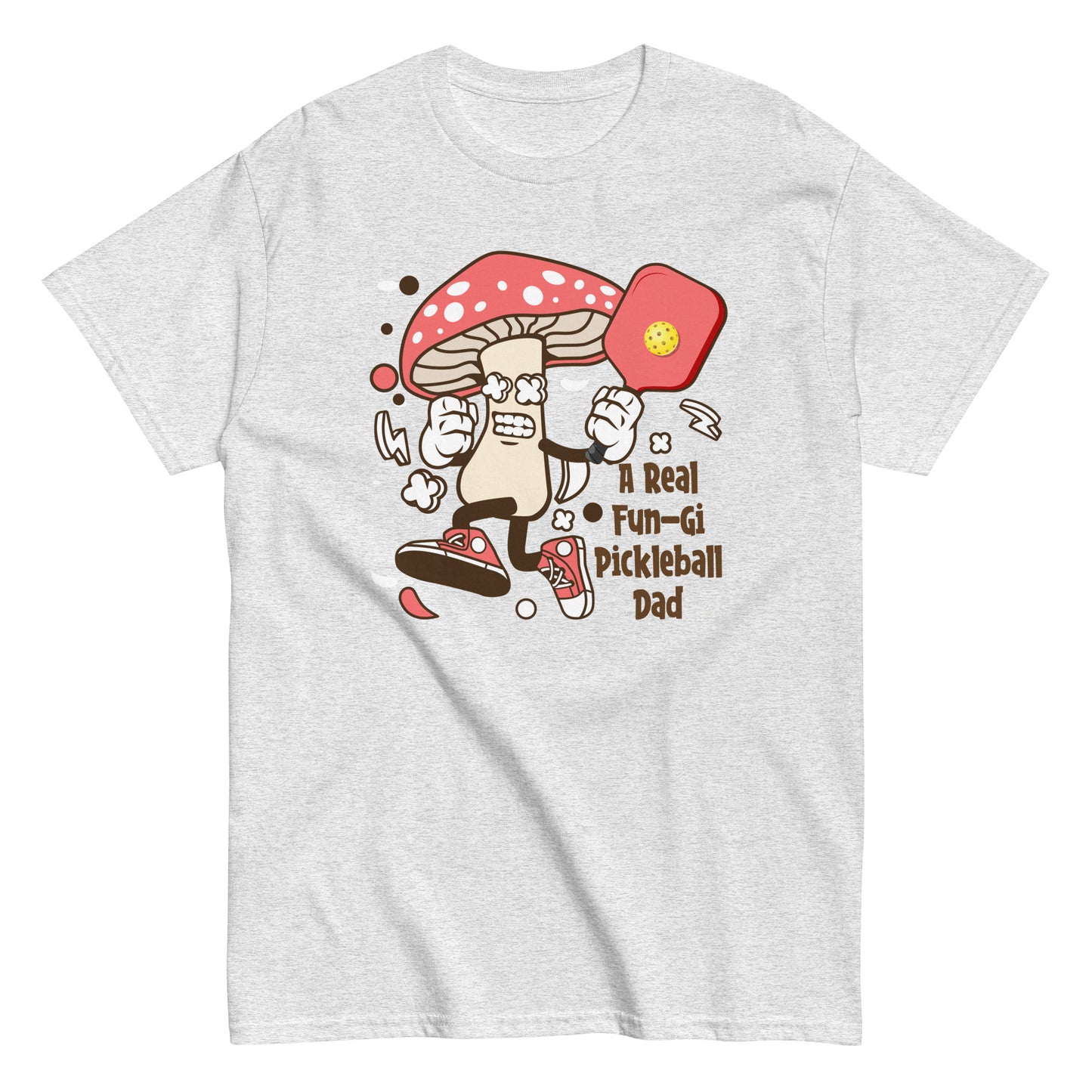 Retro Pickleball Pun: "A Real Fun-Gi Pickleball Dad", Father's Day Mens T-Shirt