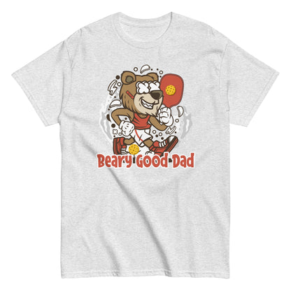 Retro Pickleball Pun: "Beary Good Dad", Father's Day Mens T-Shirt