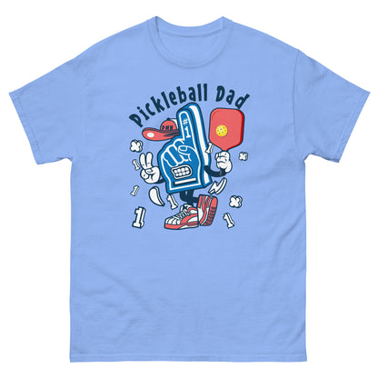 Retro Pickleball Pun: "Number One Pickleball Dad Glove", Father's Day Men's Carolina Blue T-Shirt