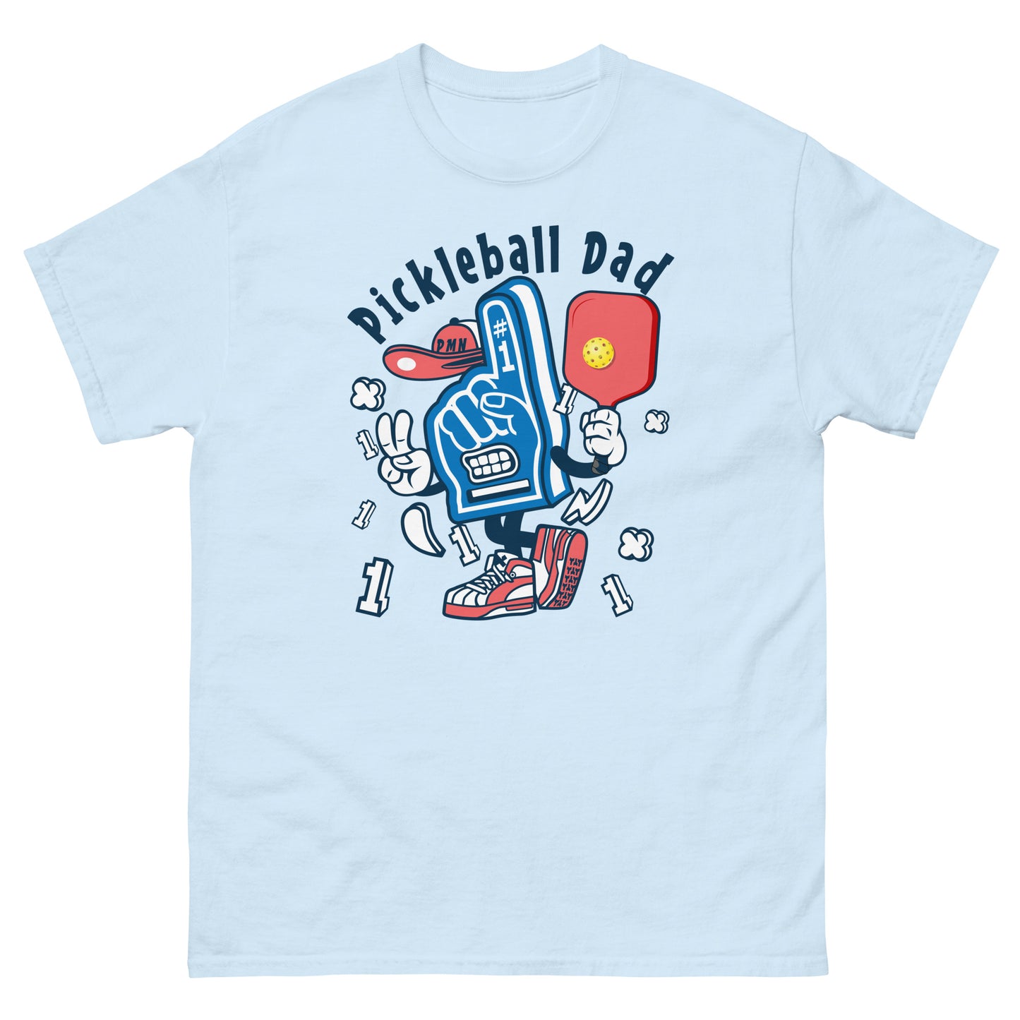 Retro Pickleball Pun: "Number One Pickleball Dad Glove", Father's Day Mens T-Shirt