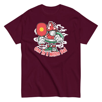 Retro Pickleball Pun: "One In A Melon Dad", Father's Day Mens T-Shirt