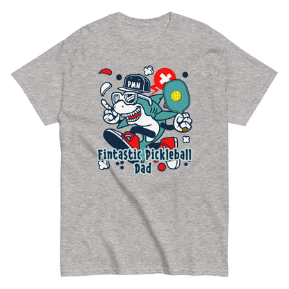 Funny Retro Pickleball: "Fintastic Pickleball Dad", Father's Day Mens Sport Grey T-Shirt