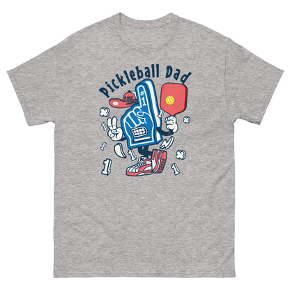 Retro Pickleball Pun: "Number One Pickleball Dad Glove", Father's Day Mens Sport Grey T-Shirt
