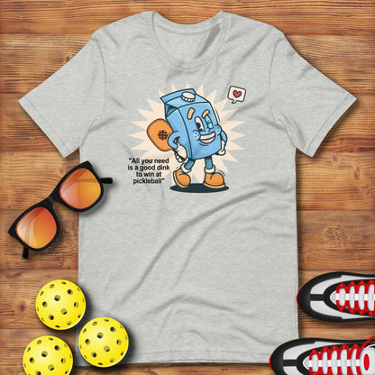 Retro - Vintage Fun Pickleball "All You Need Is A Good Dink" Milk Carton Pun Unisex T-Shirt