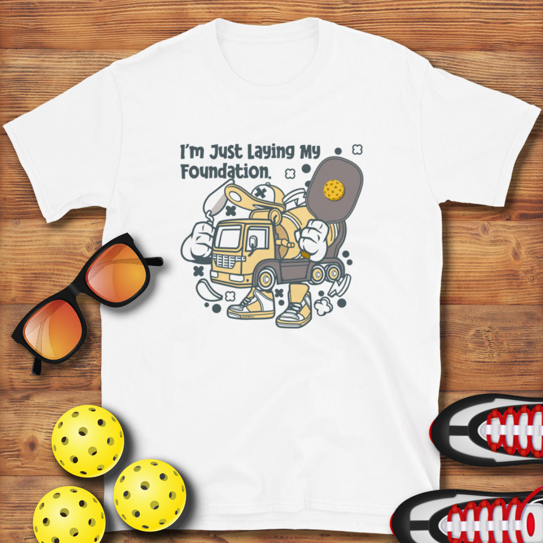 Retro-Vintage Fun Pickleball "I'm Laying My Foundation" Men's T-Shirt
