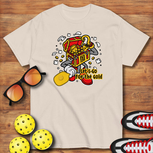 Retro-Vintage Fun Pickleball "Let's Go For The Gold" Men's T-Shirt