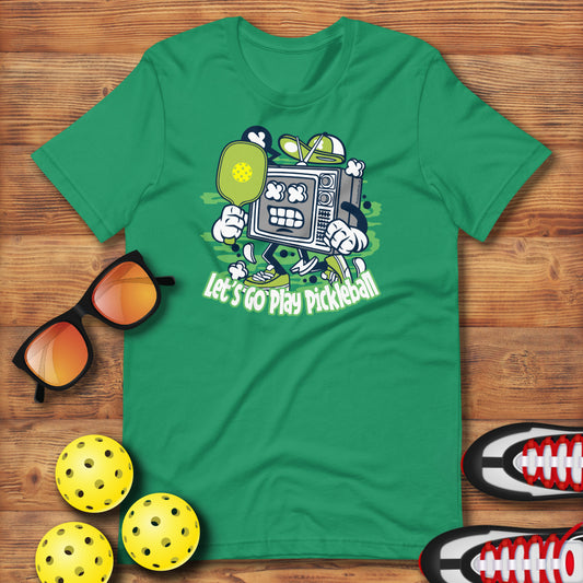 Retro - Vintage Fun Pickleball "Let's Go Play Pickleball" Old Television Unisex T-Shirt