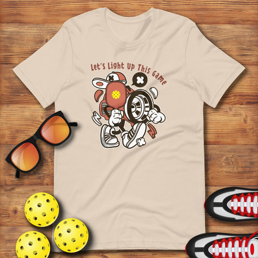 Retro - Vintage Fun Pickleball "Let's Light Up This Game" Unisex T-Shirt