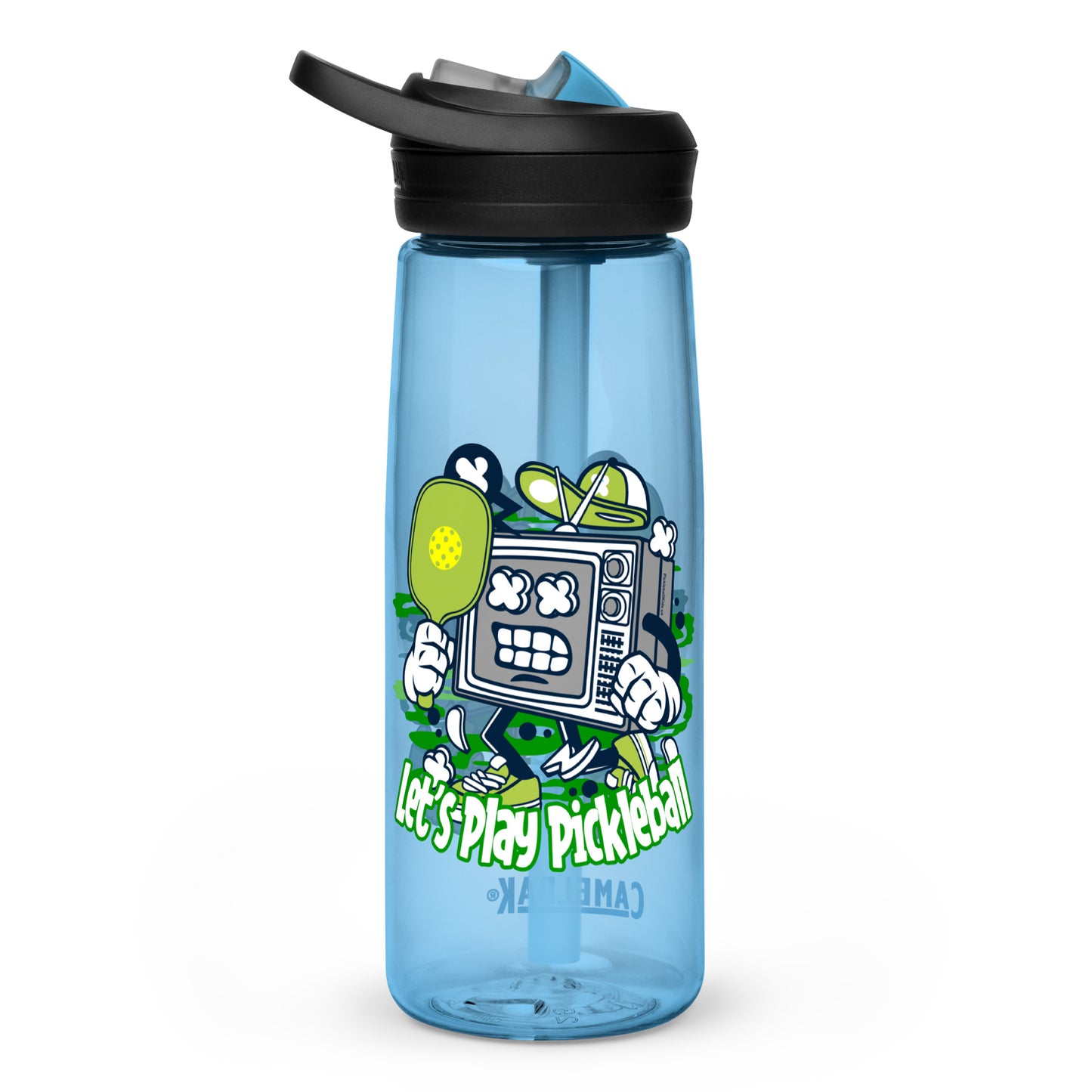 Fun Pickleball Gift Sports Water Bottle, "Let's Play Pickleball"