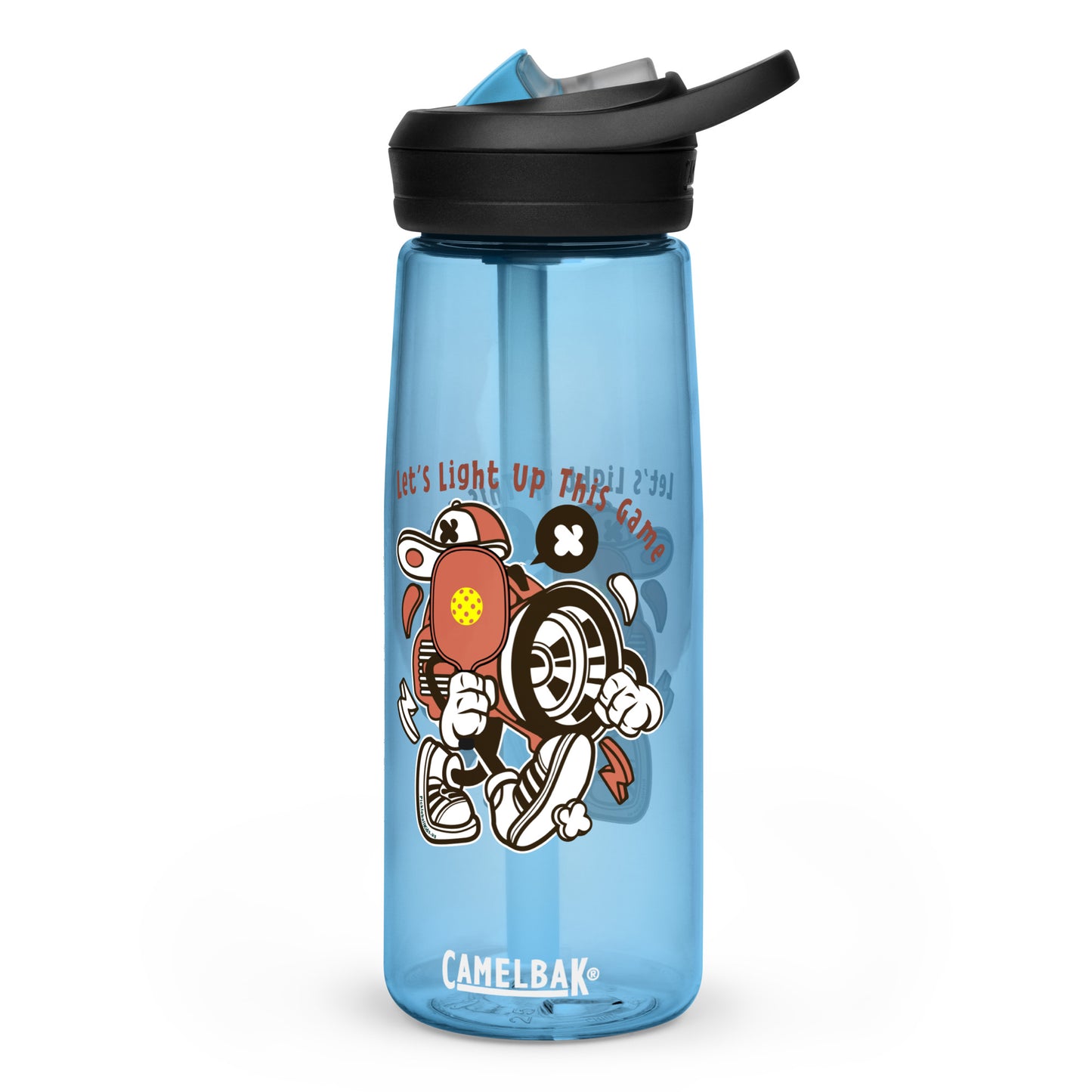 Fun Pickleball Gift Sports Water Bottle, "Let's Light Up This Game"
