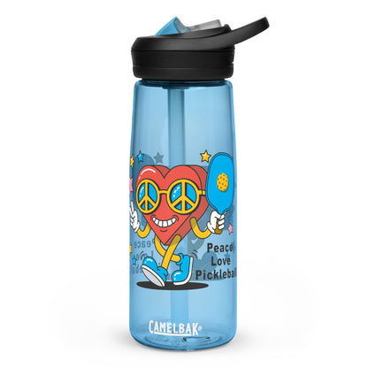 Fun Pickleball Gift Sports Water Bottle, "Peace Love Pickleball"