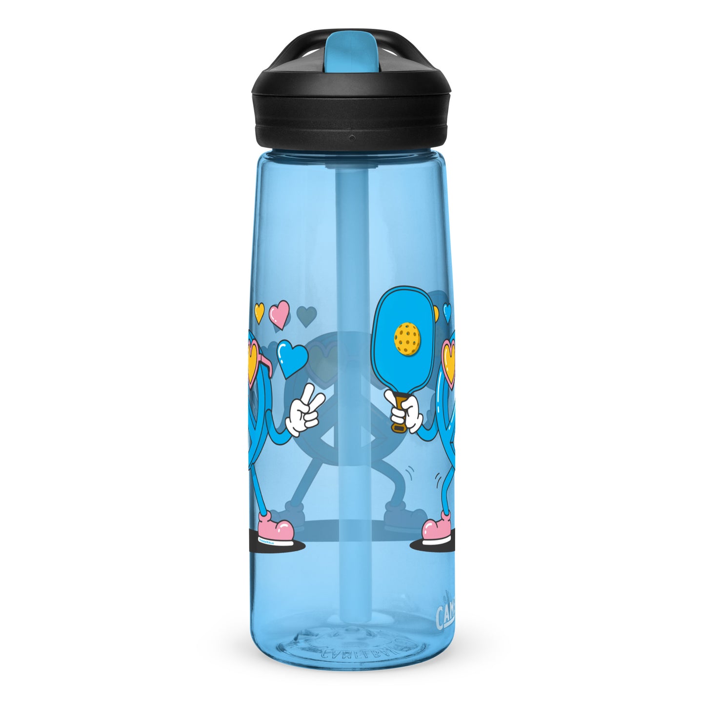 Fun Pickleball Gift Sports Water Bottle, "Peace Pickleball"