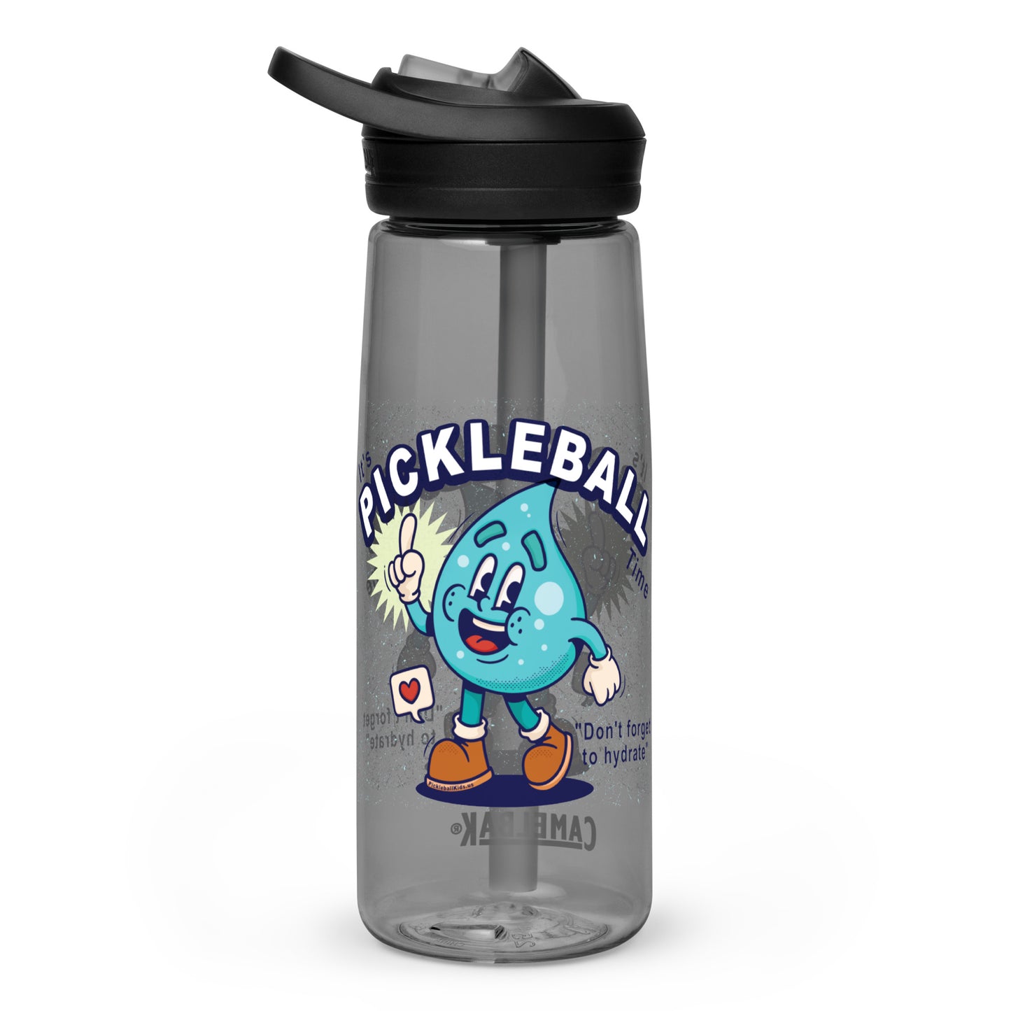 Fun Pickleball Gift Sports Water Bottle, "It's Pickleball Time, Don't Forget To Hydrate"