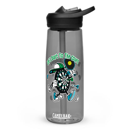 Fun Pickleball Gift Sports Water Bottle, "Let's Dart To The Court"