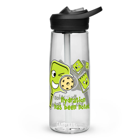Fun Pickleball Gift Sports Water Bottle, "Hydration Has Been Noted"