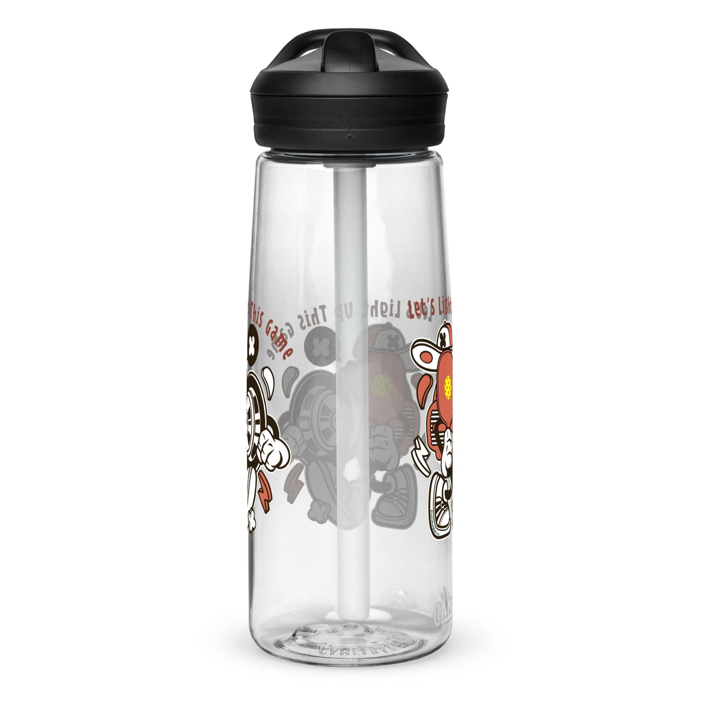 Fun Pickleball Gift Sports Water Bottle, "Let's Light Up This Game"