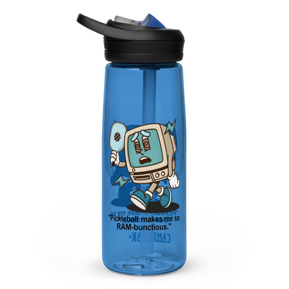 Fun Pickleball Gift Sports Water Bottle, "Pickleball Makes Me So Ram-bunctious"
