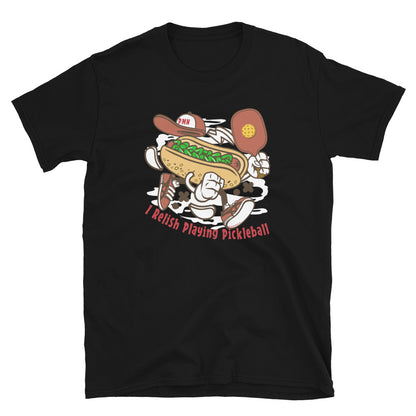 Retro-Vintage Fun Pickleball "I Relish Playing Pickleball" Men's Black T-Shirt