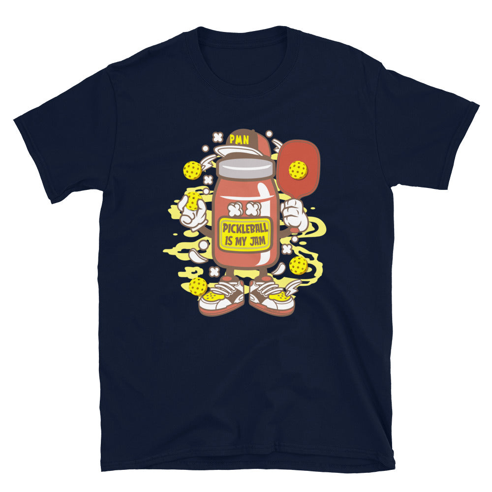 Retro-Vintage Fun Pickleball "Pickleball is My Jam" Men's Navy T-Shirt