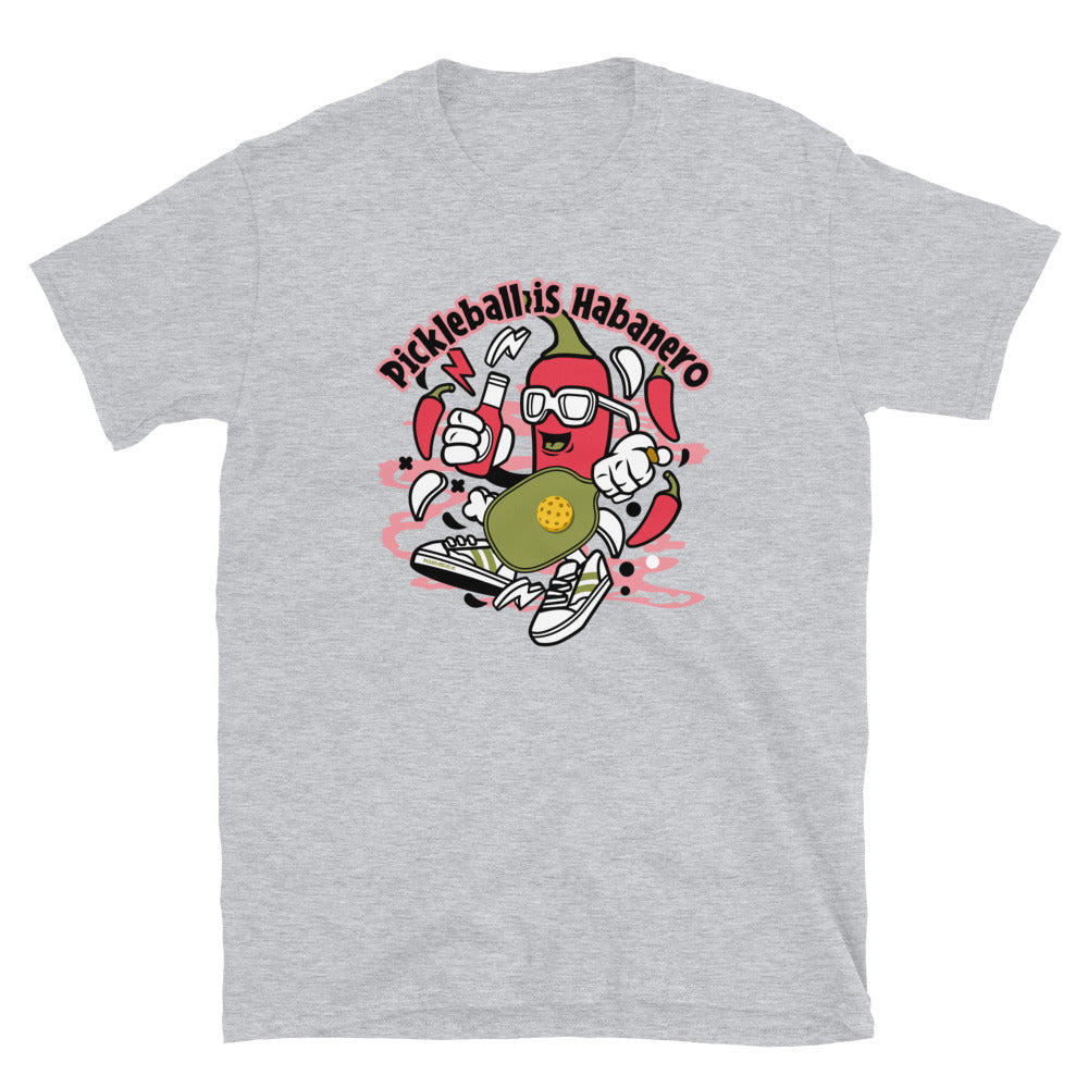 Retro-Vintage Fun Pickleball "Pickleball is Habanero" Men's Sport Grey T-Shirt