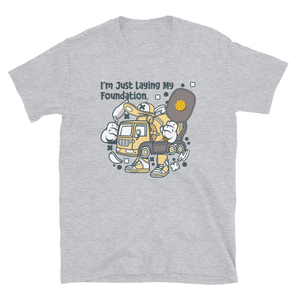Retro-Vintage Fun Pickleball "I'm Laying My Foundation" Men's Sport Grey T-Shirt