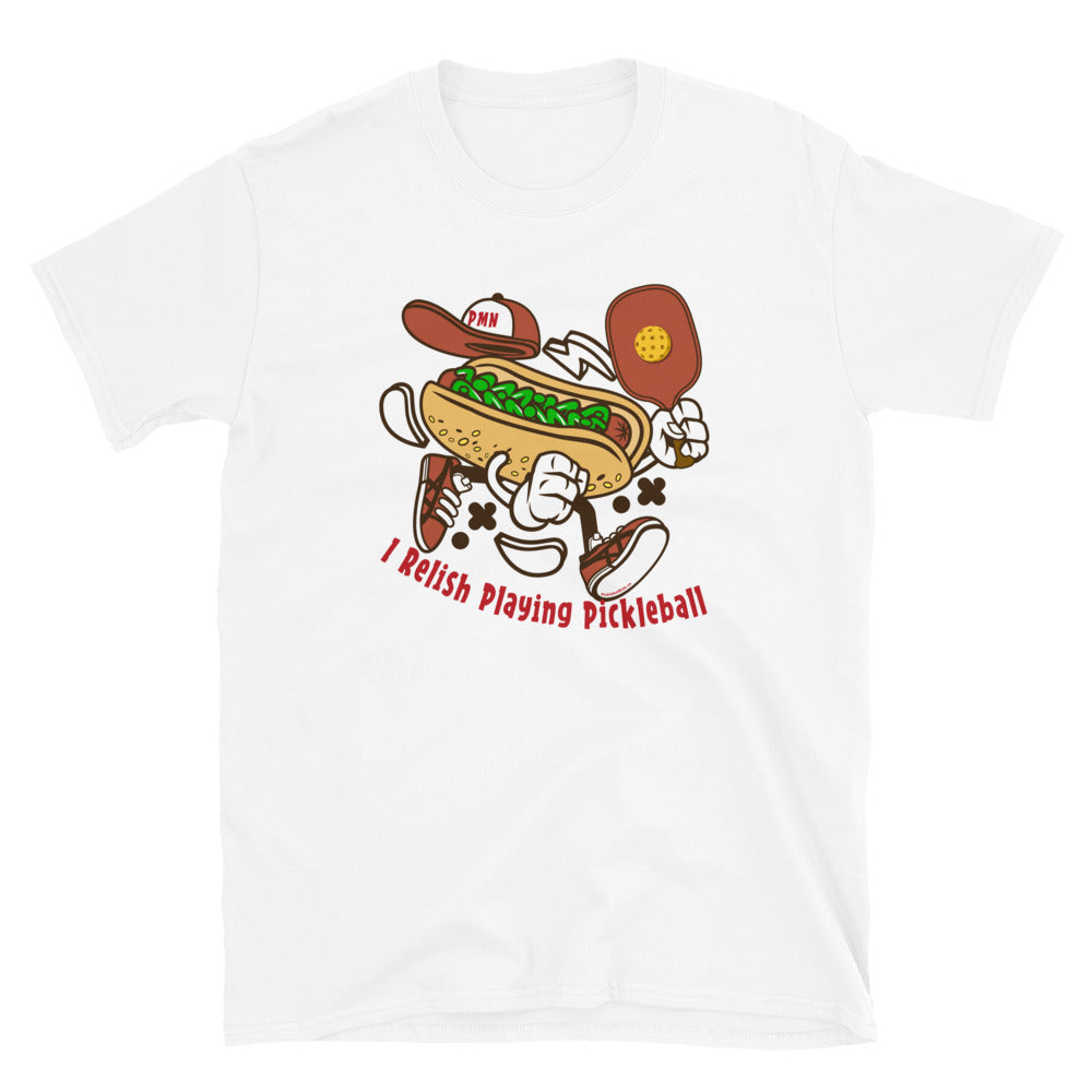Retro-Vintage Fun Pickleball "I Relish Playing Pickleball" Men's White T-Shirt