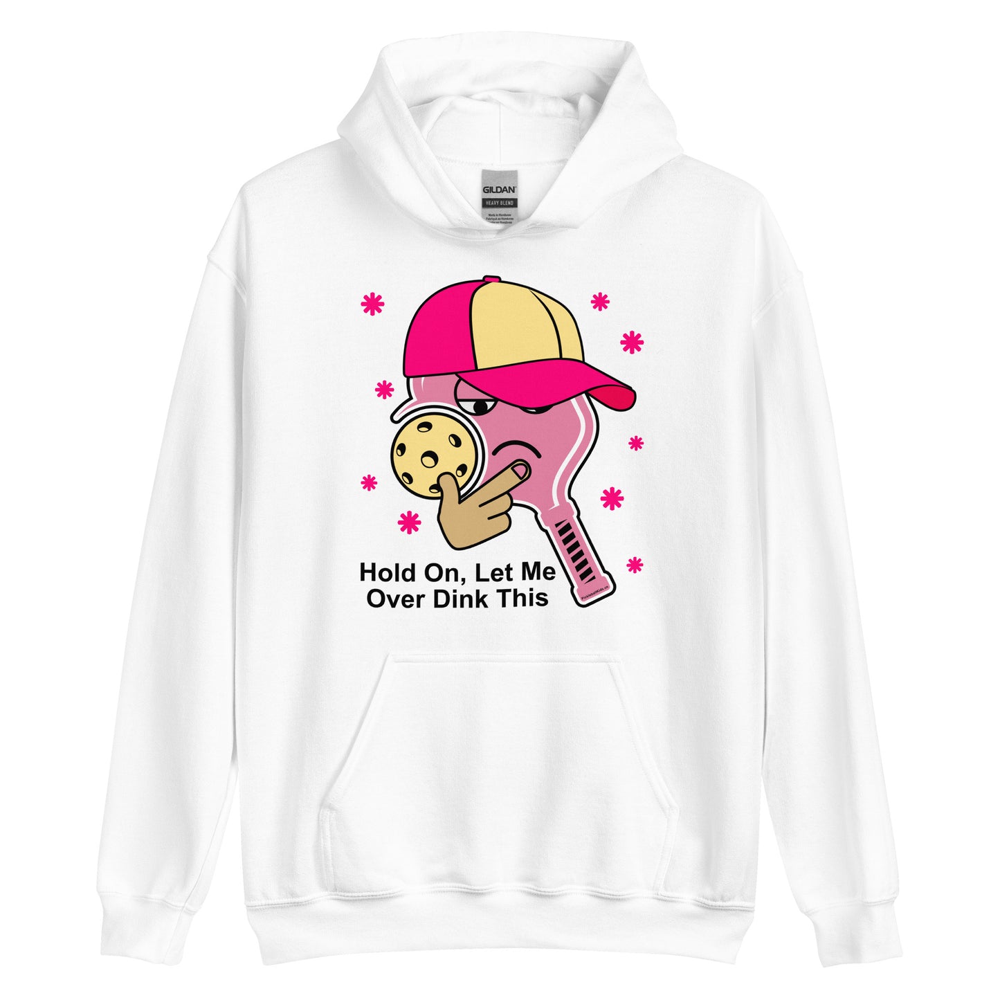 Fun Pickleball Unisex Hoodie, "Hold On, Let Me Over Dink This" Thinking Pun