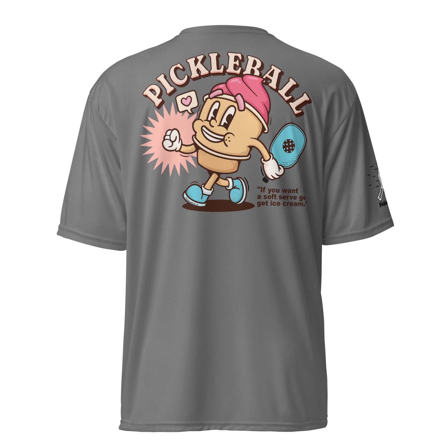 Pickleball Big Kids "If You Want A Soft Serve Go Get Ice Cream", Unisex Performance Crew Neck T-Shirt