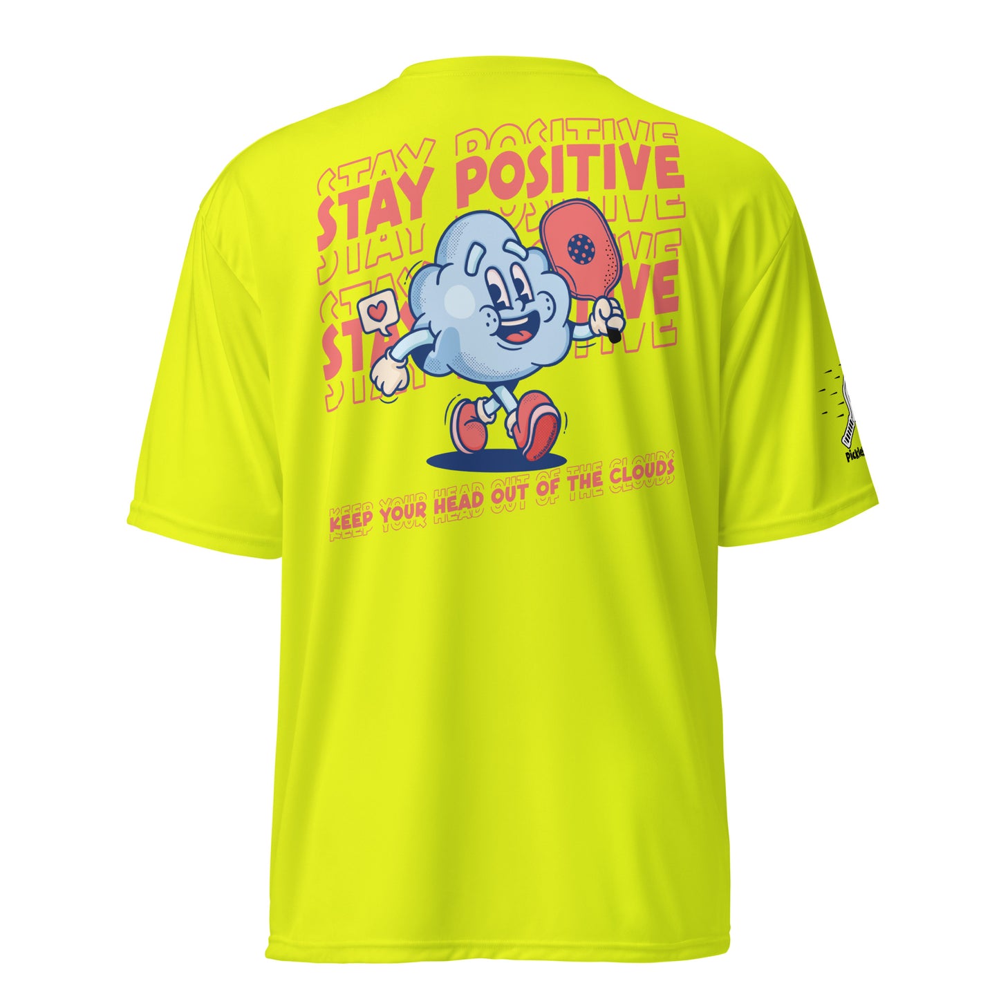 Pickleball Big Kids "Keep Your Head Out Of The Clouds", Unisex Performance Crew Neck T-Shirt