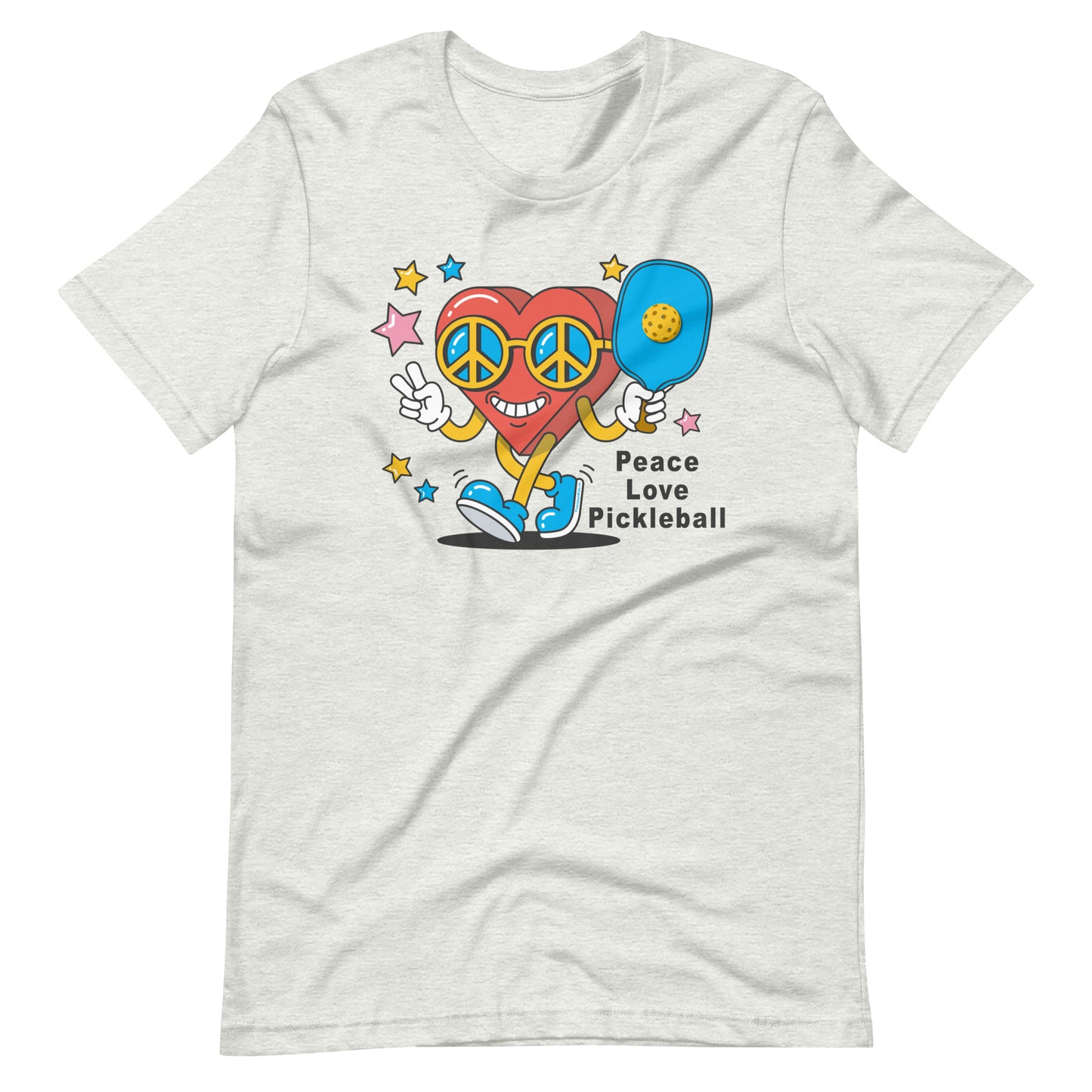 Retro-Vintage Fun Pickleball "Peace Love Pickleball" Unisex T-Shirt