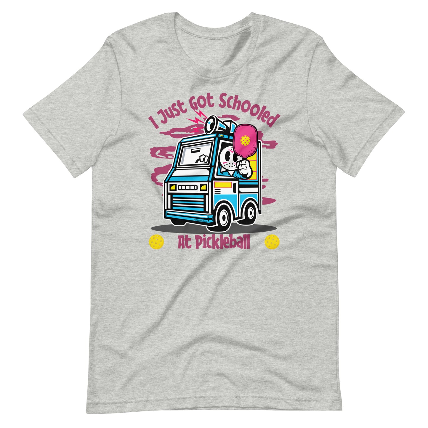 Retro - Vintage Fun Pickleball "I Just Got Schooled At Pickleball" Bus With Paddle Unisex T-Shirt