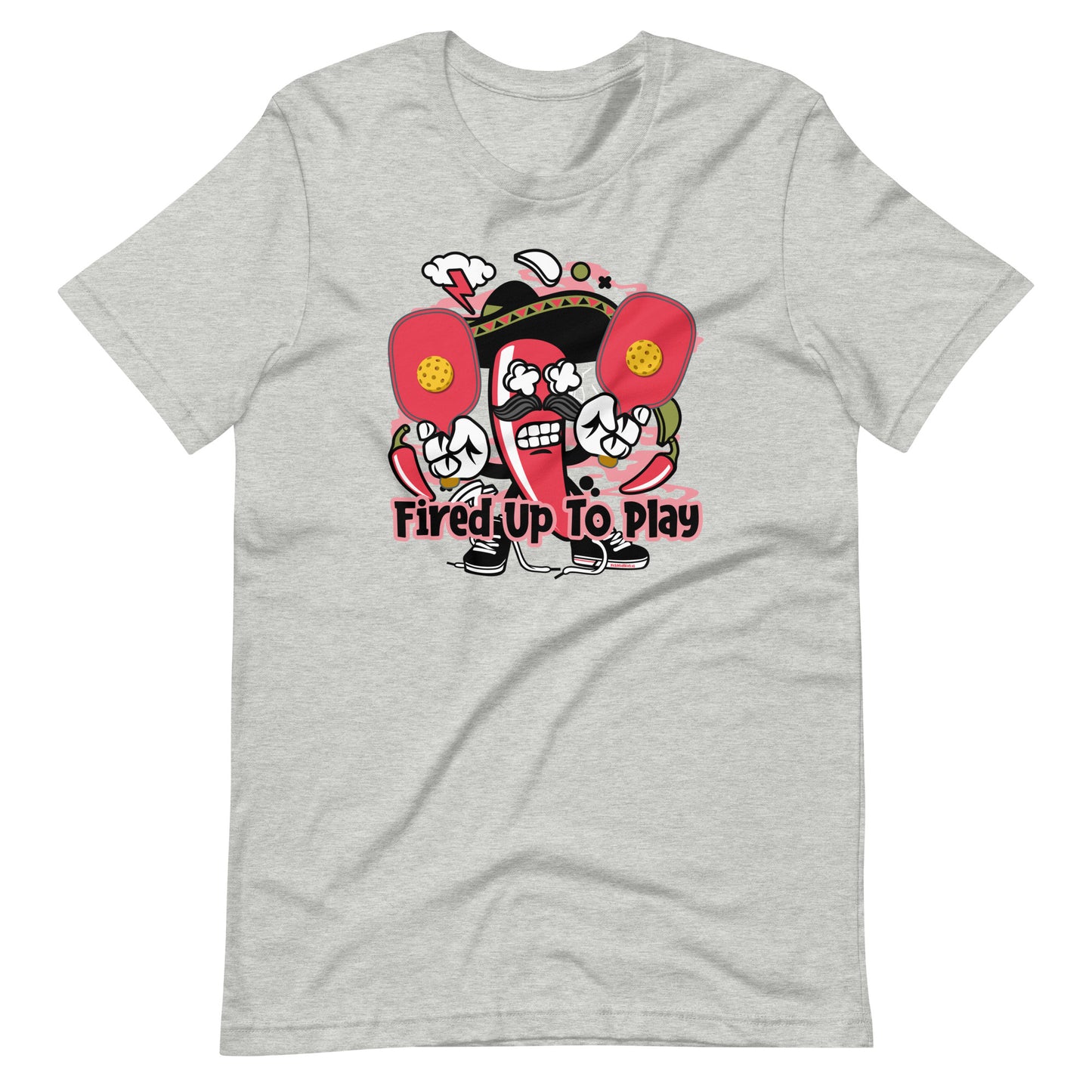 Retro-Vintage Fun Pickleball "Fired Up To Play" Unisex T-Shirt