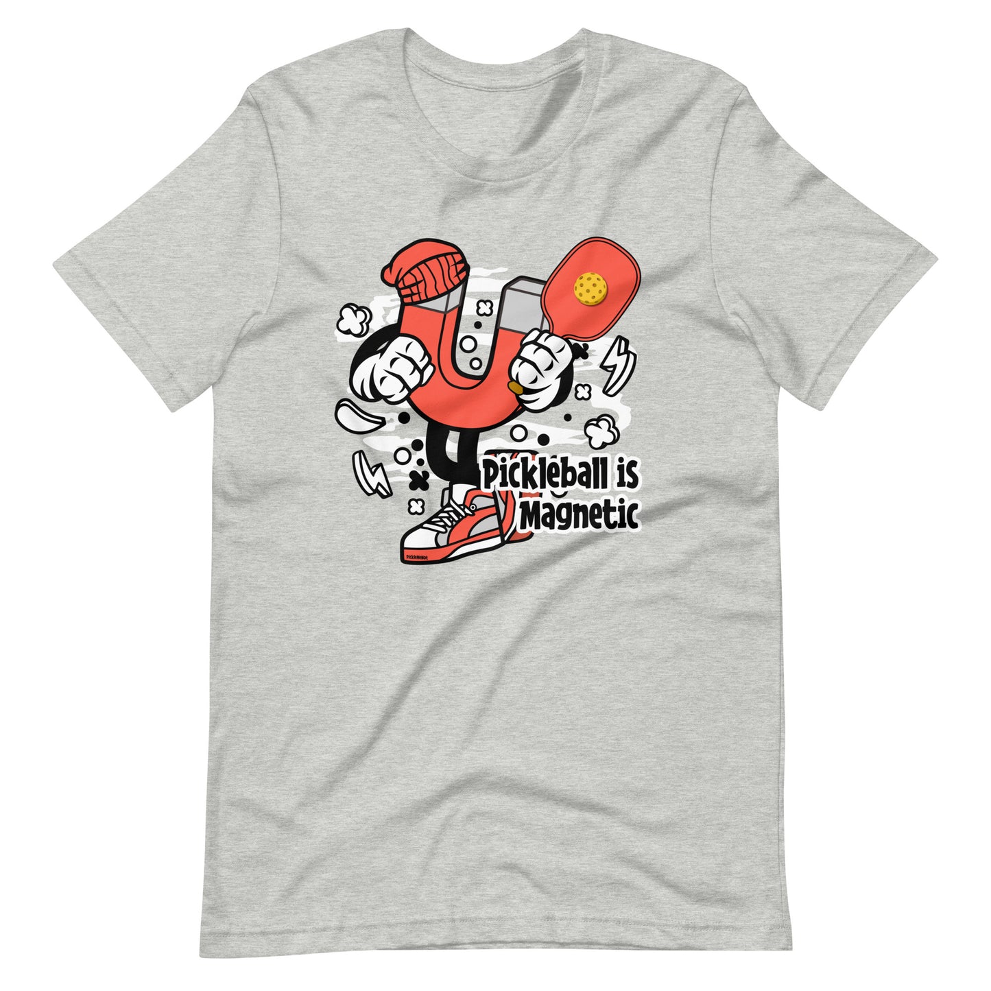 Retro-Vintage Fun Pickleball , "Pickleball is Magnetic" Unisex Women's Athletic Heather T-Shirt