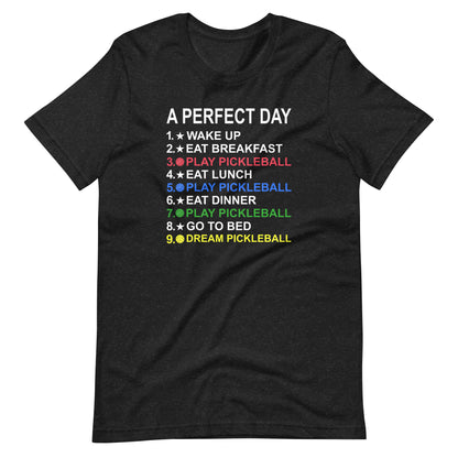Funny  Pickleball Pun: "The Perfect Day", Unisex T-Shirt