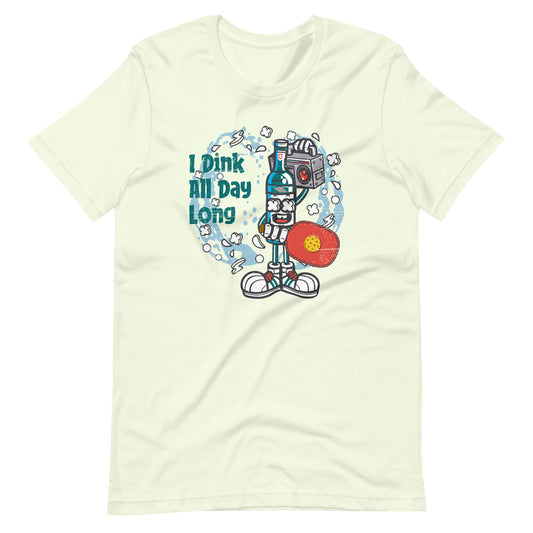 Retro-Vintage Fun Pickleball "I Dink All Day Long" Unisex Women's T-Shirt