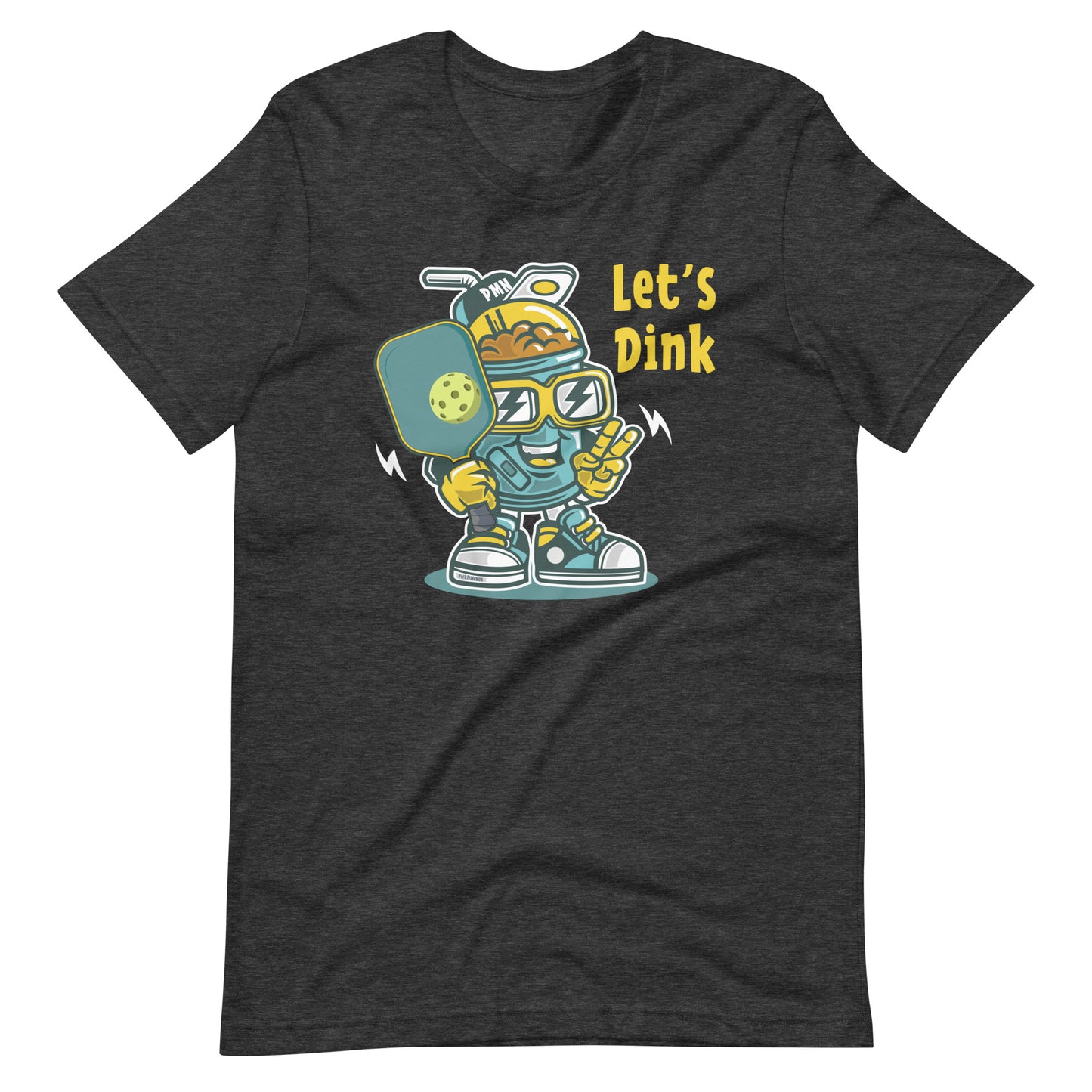 Retro-Vintage Fun Pickleball , "Let's Dink" Unisex Women's  Dark Grey T-Shirt