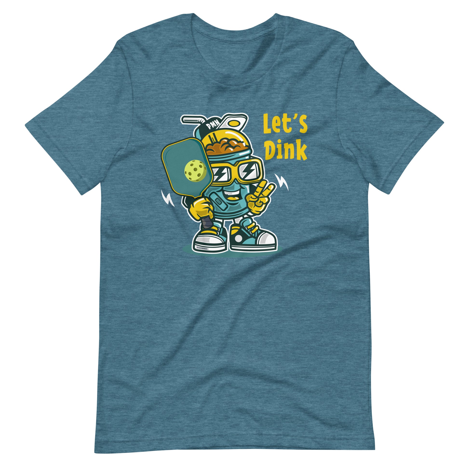 Retro-Vintage Fun Pickleball , "Let's Dink" Unisex Women's Teal T-Shirt