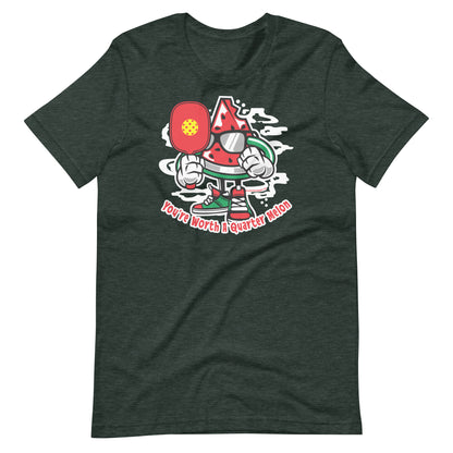 Retro - Vintage Fun Pickleball "You're Worth A Quarter Melon" Watermelon Pun Unisex T-Shirt