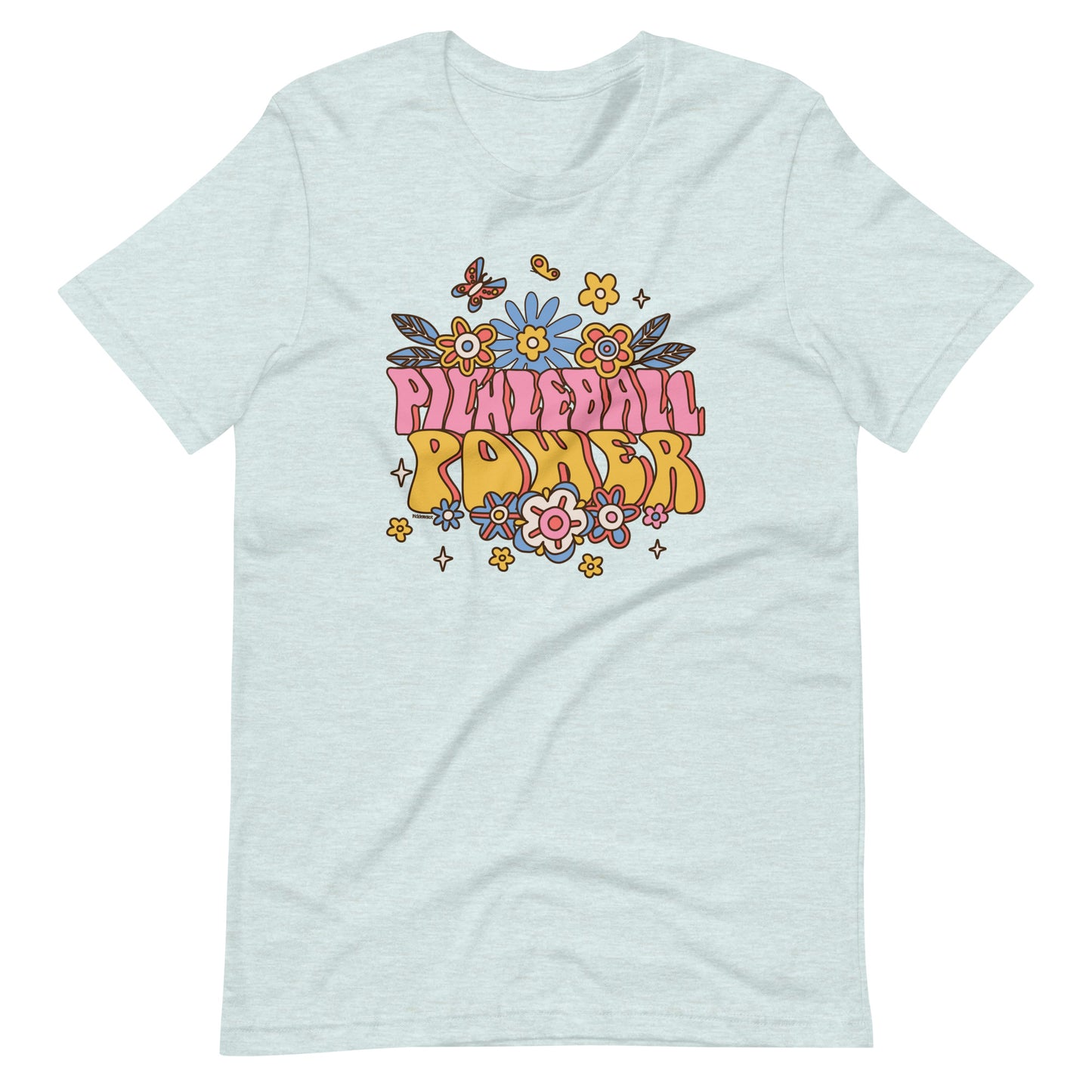 Fun Pickleball Retro Graphic: "Pickleball Power," Womens Unisex T-Shirt