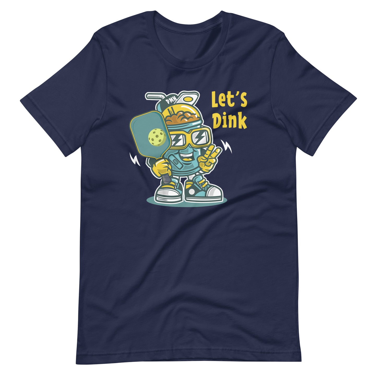 Retro-Vintage Fun Pickleball , "Let's Dink" Unisex Women's Navy T-Shirt