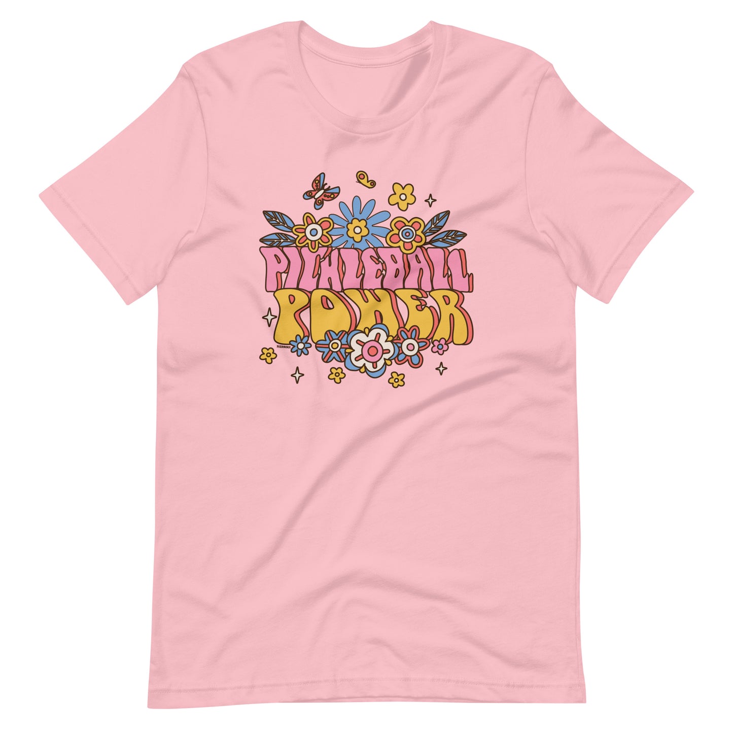 Fun Pickleball Retro Graphic: "Pickleball Power," Womens Unisex T-Shirt