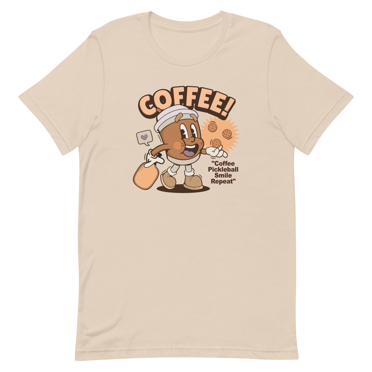 Retro - Vintage Fun Pickleball "Coffee, Pickleball, Smile, Repeat" Unisex T-Shirt