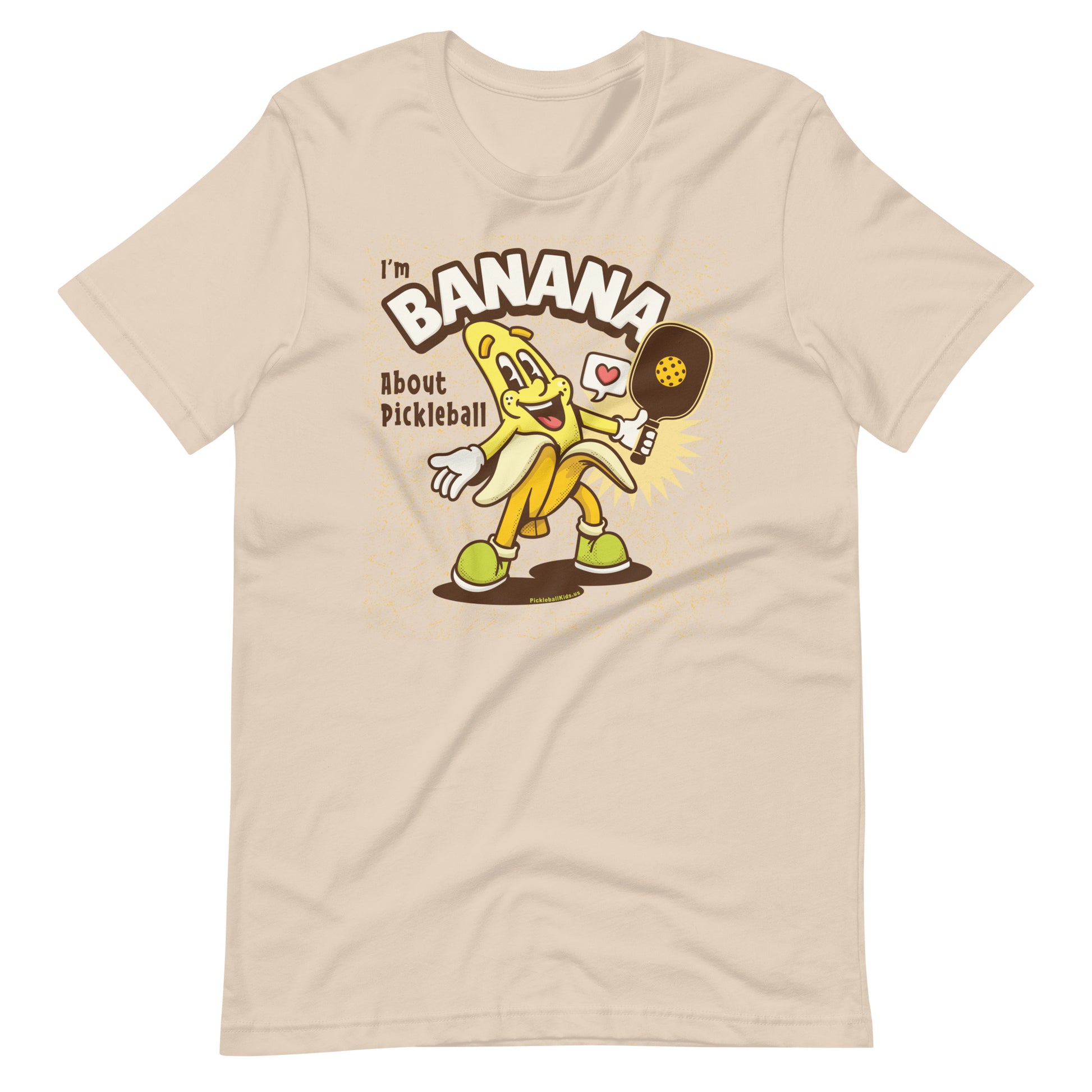 Retro-Vintage Fun Pickleball , "I'm Bananas About Pickleball" Unisex Women's Soft Cream T-Shirt