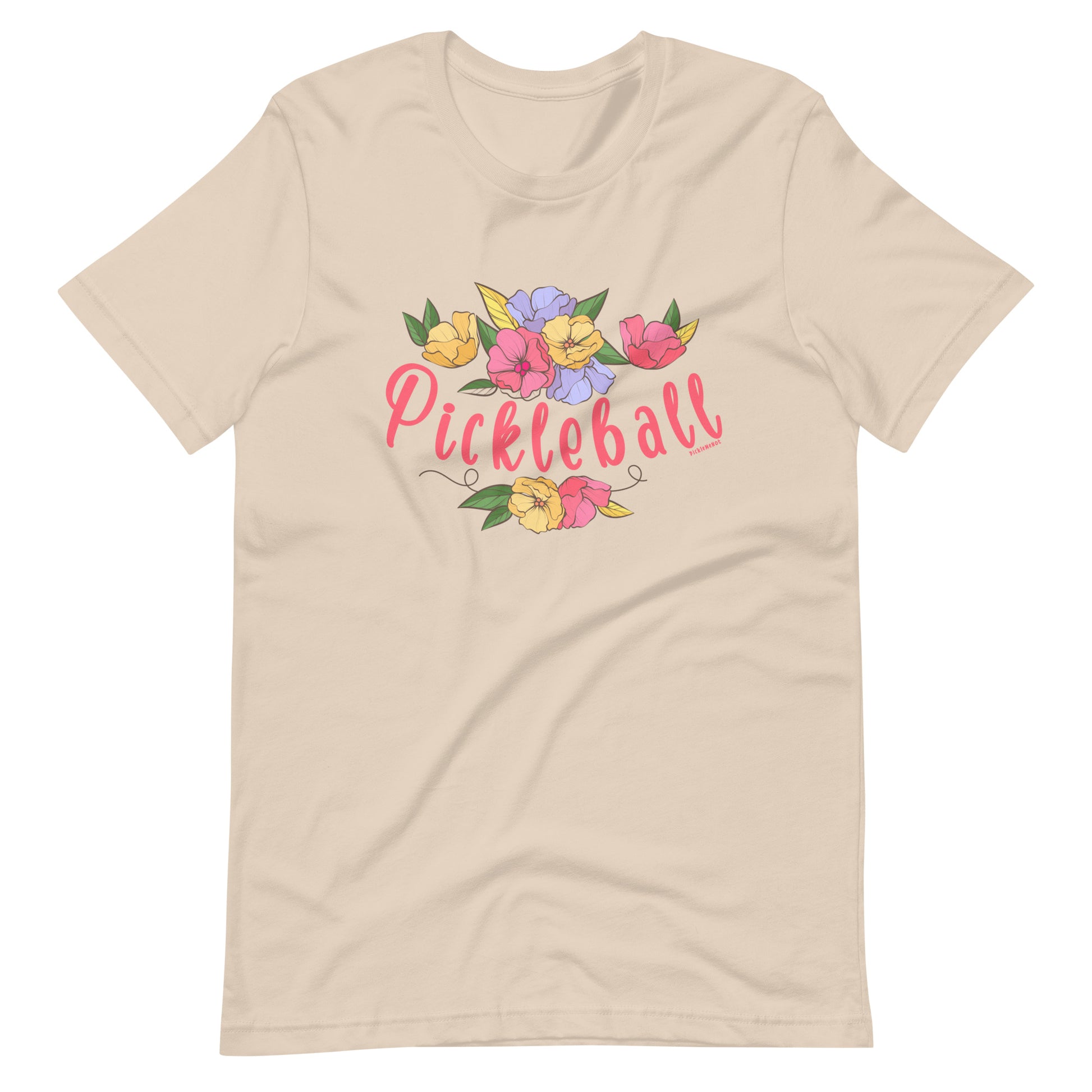 Fun Pickleball Flower Swag: "Pickleball", Womens Unisex  Soft Cream T-Shirt