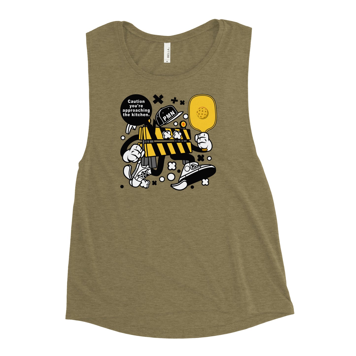 Ladies’ Pickleball Muscle Tank, "Caution, You're Approaching The Kitchen."
