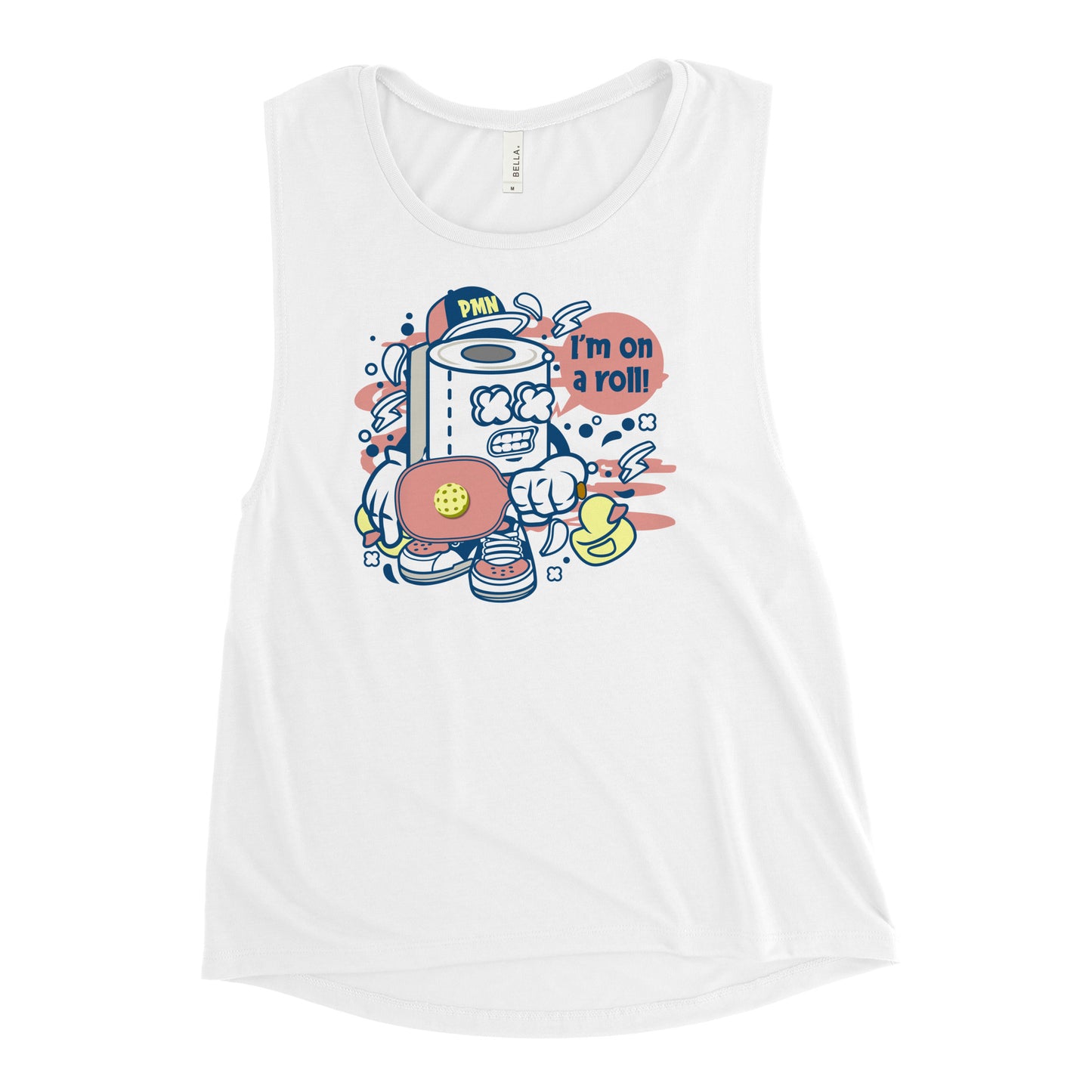 Ladies’ Best Pickleball Muscle Tank Top, "I'm On A Roll"