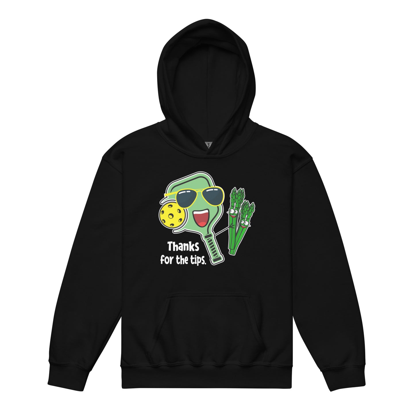 Fun Pickleball Pun: "Thank For The Tipsl" Youth Heavy Blend Hoodie