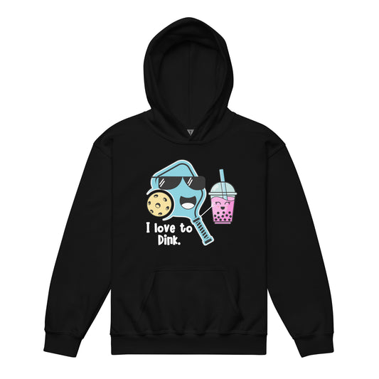 Fun Pickleball Pun: "I Love To Dink" Youth Heavy Blend Hoodie