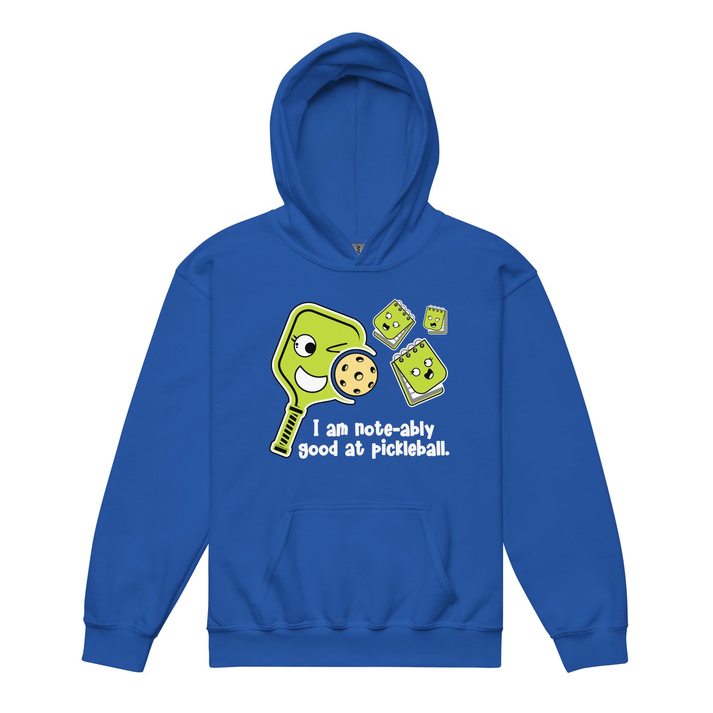 Fun Pickleball Pun: "I Am Note-Ably Good At Pickleball" Youth Heavy Blend Hoodie